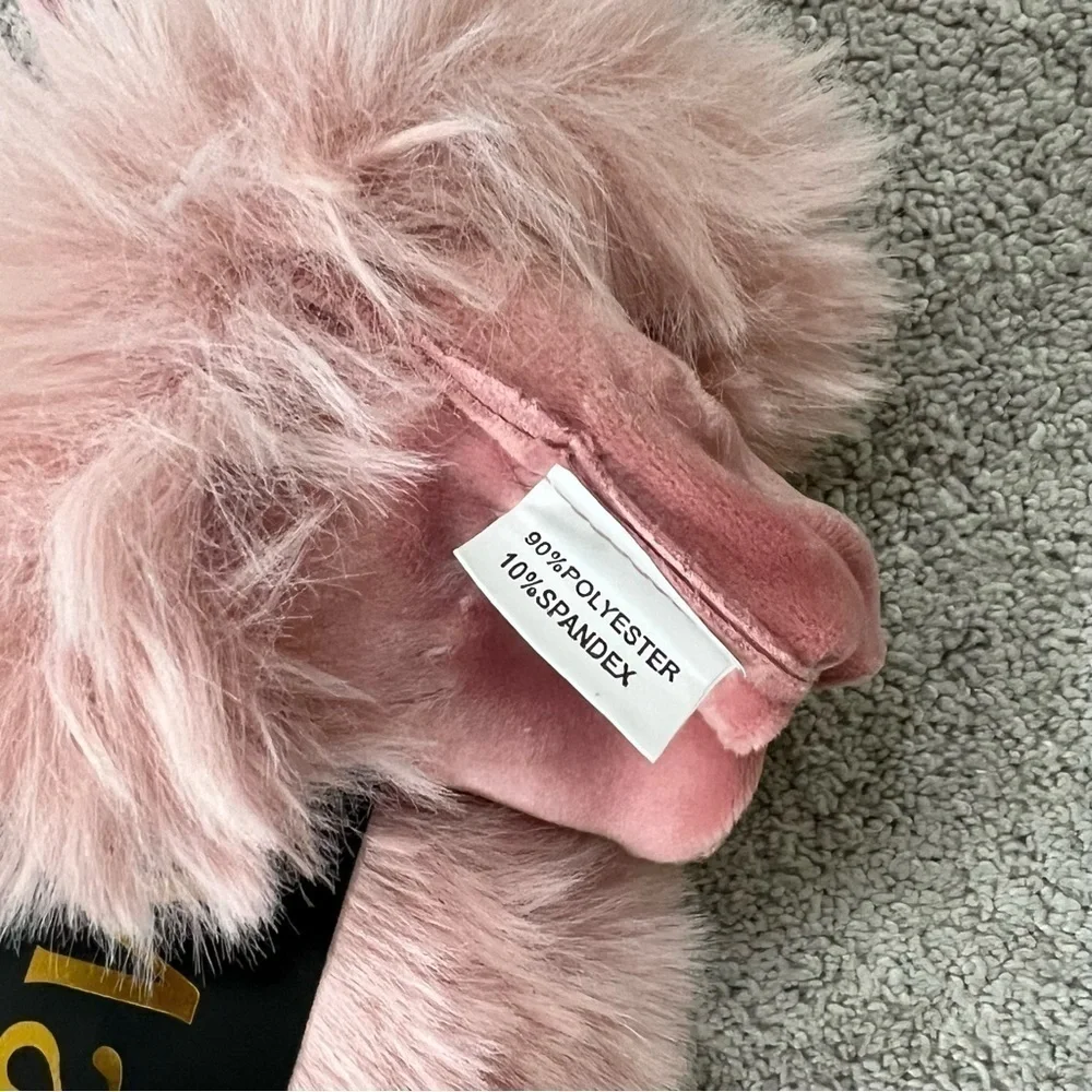 Super-Soft Faux Suede Pink Gloves Faux Rabbit Fur Tech Touch Fingers Size S